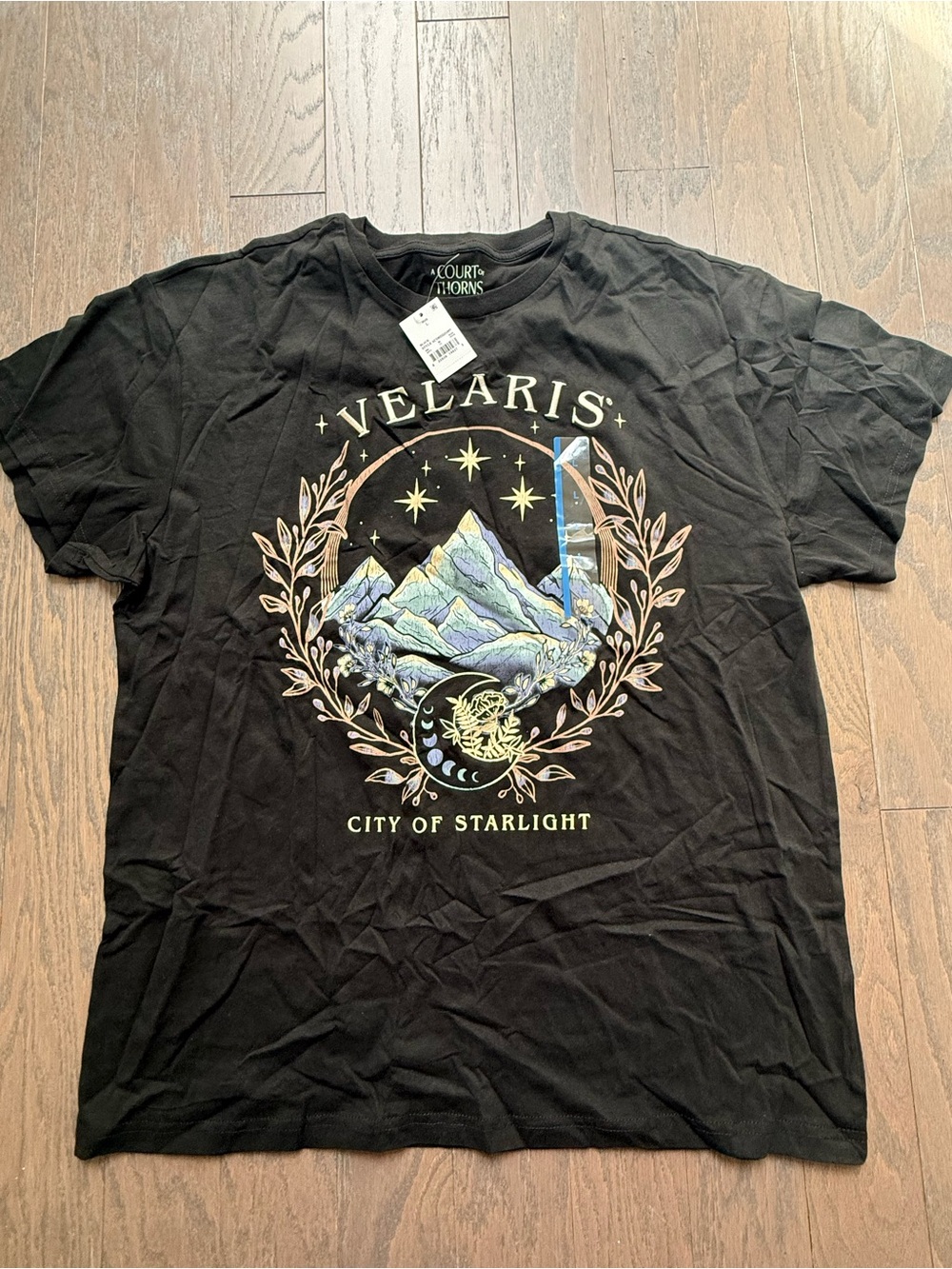ACOTAR Velaris t shirt size Large 2 sided fantasy book